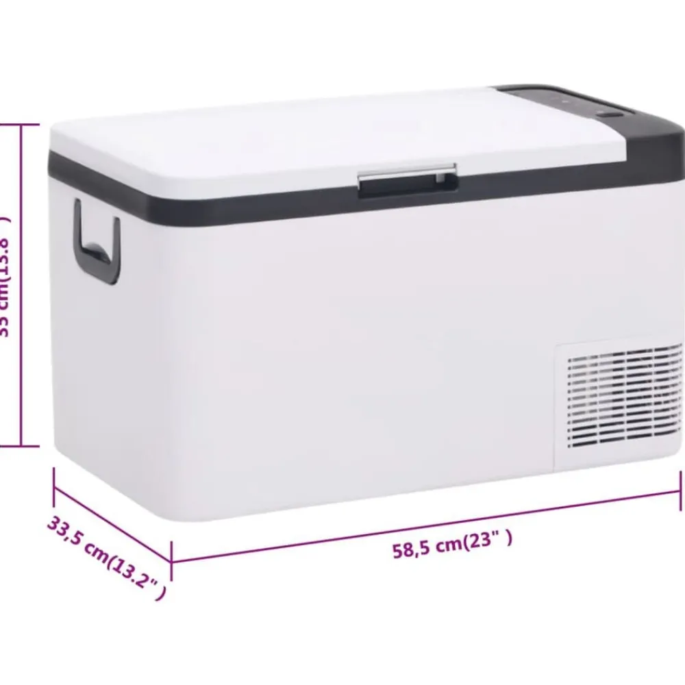 vidaXL Cocina Y Comedor-Nevera con asa y adaptador PP y PE negro y blanco 25 L