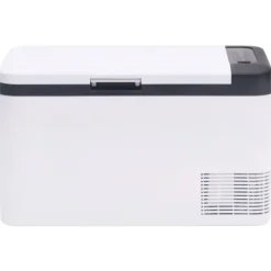 vidaXL Cocina Y Comedor-Nevera con asa y adaptador PP y PE negro y blanco 25 L