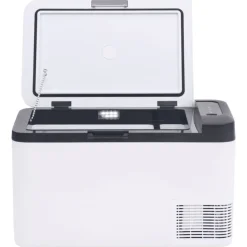 vidaXL Cocina Y Comedor-Nevera con asa y adaptador PP y PE negro y blanco 25 L