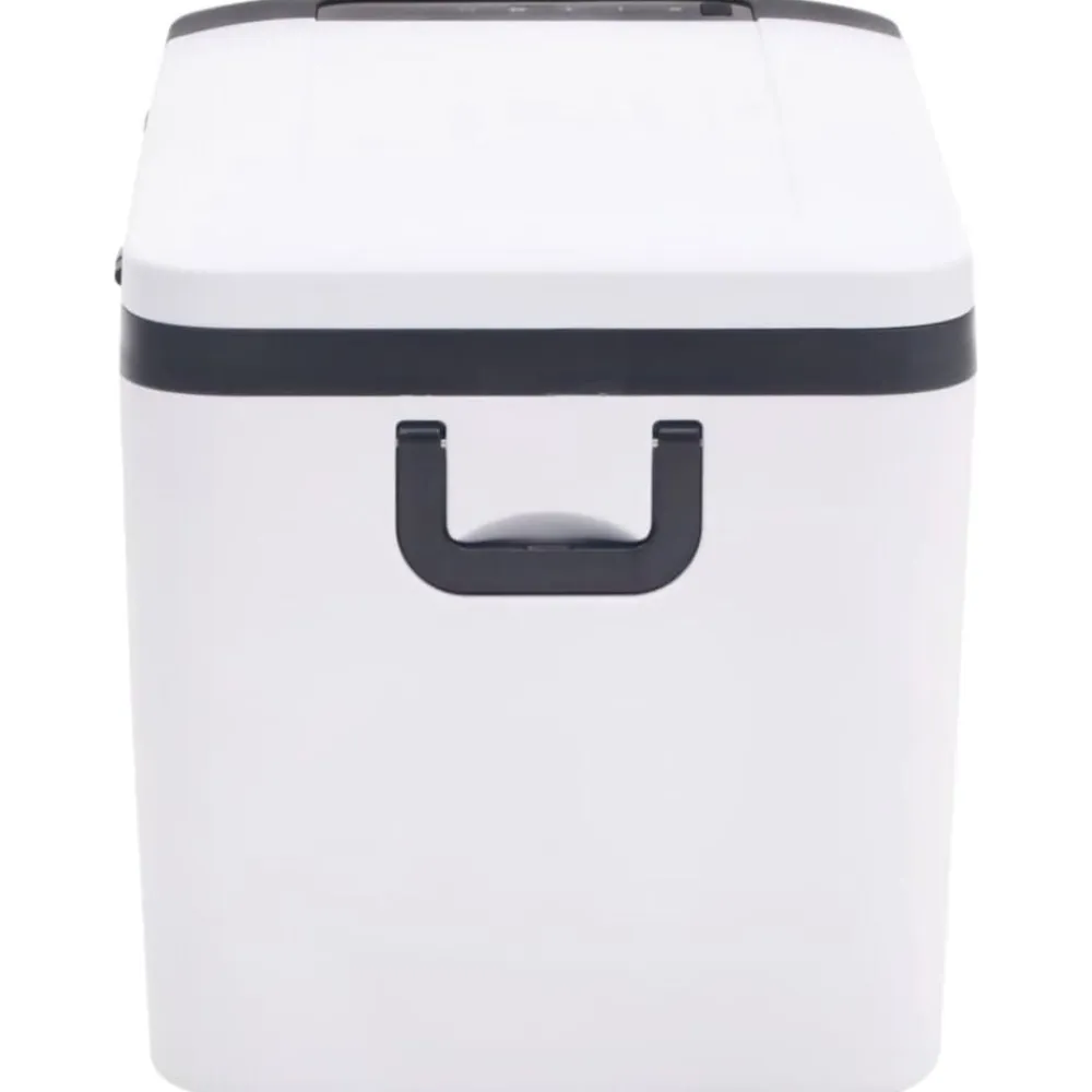 vidaXL Cocina Y Comedor-Nevera con asa y adaptador PP y PE negro y blanco 25 L