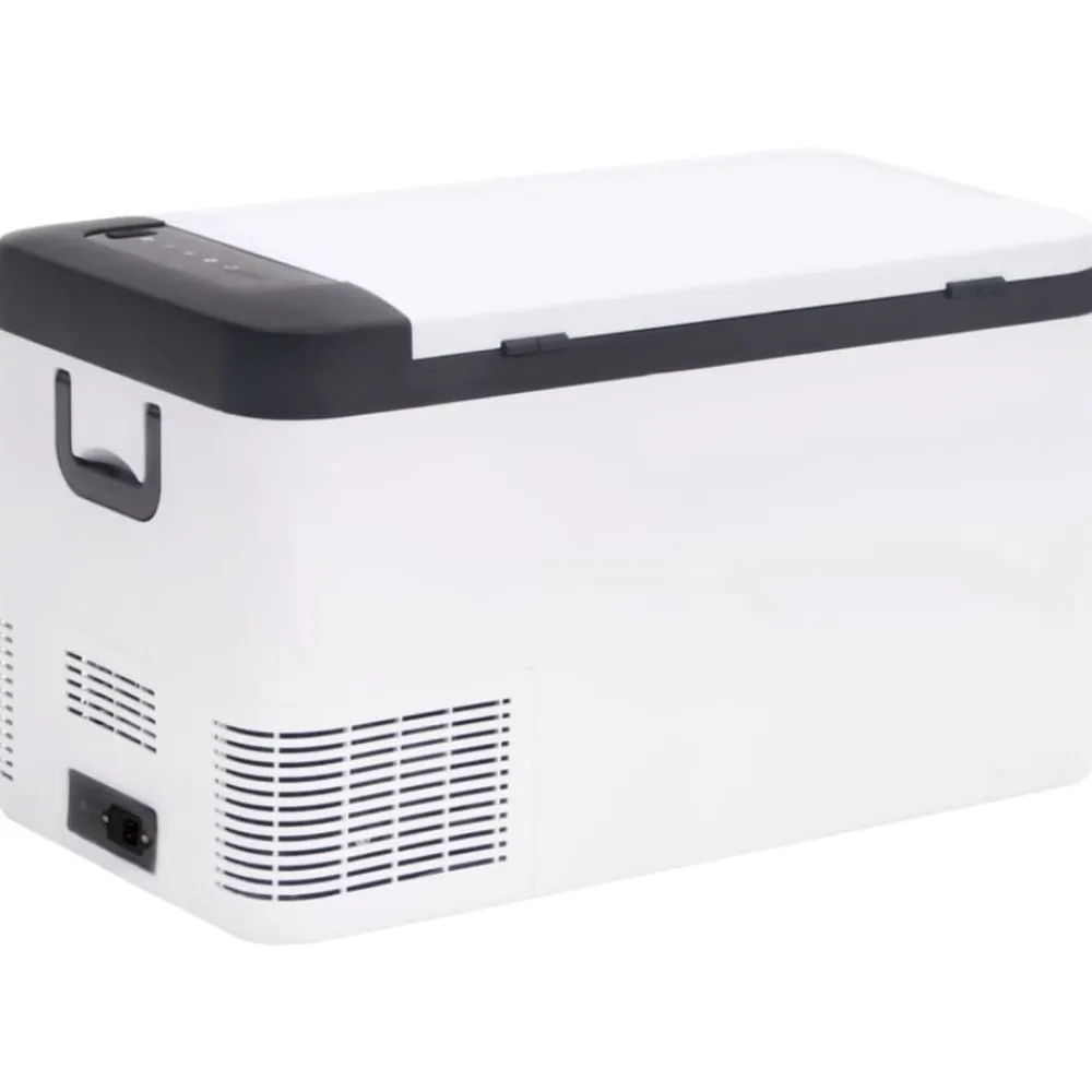 vidaXL Cocina Y Comedor-Nevera con asa y adaptador PP y PE negro y blanco 25 L