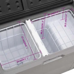 vidaXL Cocina Y Comedor-Nevera con ruedas y adaptador PP y PE negro y gris 60 L
