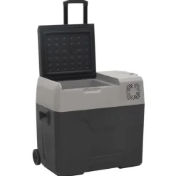 vidaXL Nevera con ruedas y asa polipropileno negro y gris 40 L Online