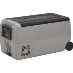 vidaXL Cocina Y Comedor-Nevera con ruedas y asa PP Y PE negro y gris 50 L