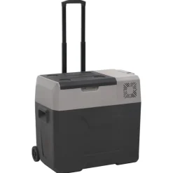 vidaXL Cocina Y Comedor-Nevera con ruedas y asa polipropileno negro y gris 50 L