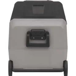 vidaXL Cocina Y Comedor-Nevera con ruedas y adaptador PP y PE negro y gris 50 L