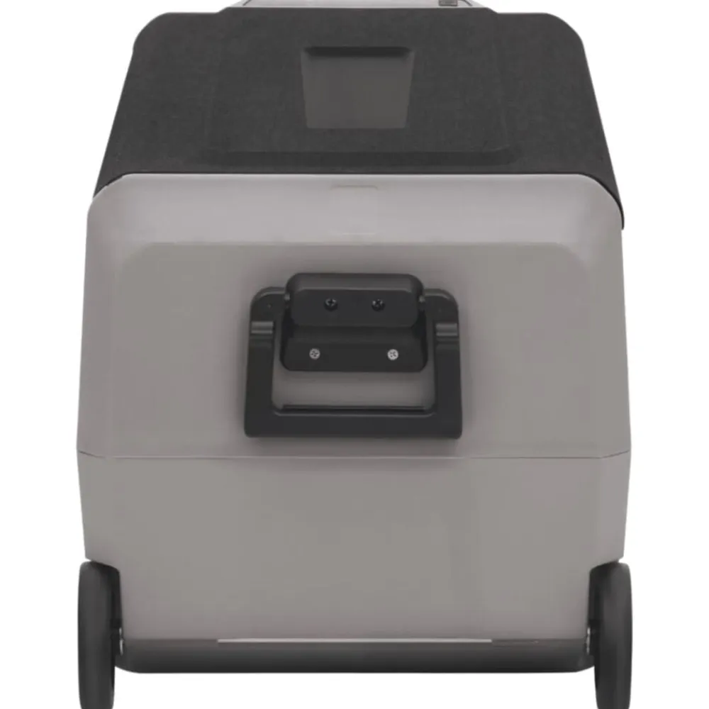 vidaXL Cocina Y Comedor-Nevera con ruedas y adaptador PP y PE negro y gris 50 L