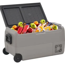 vidaXL Cocina Y Comedor-Nevera con ruedas y asa PP Y PE negro y gris 36 L