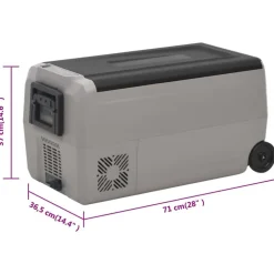 vidaXL Cocina Y Comedor-Nevera con ruedas y asa PP Y PE negro y gris 36 L