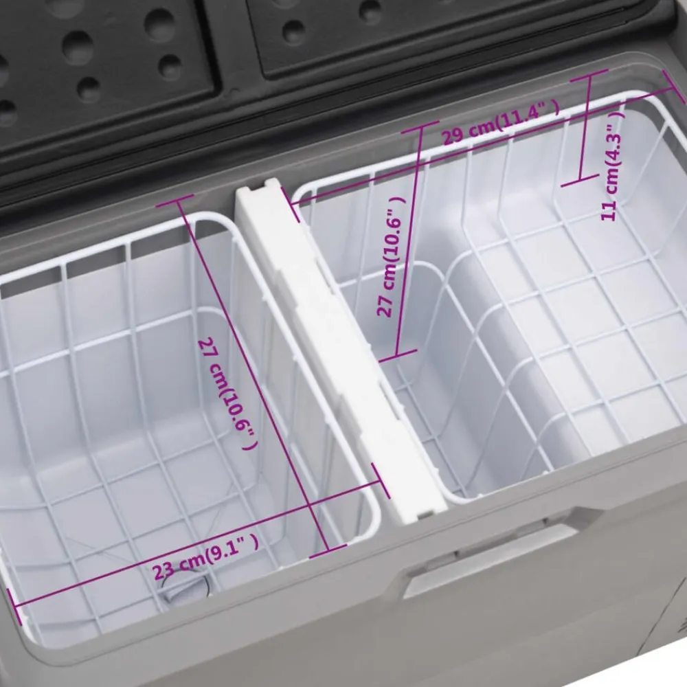 vidaXL Cocina Y Comedor-Nevera con ruedas y asa PP Y PE negro y gris 36 L