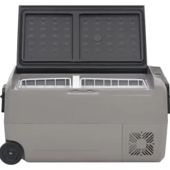 vidaXL Nevera con ruedas y asa PP Y PE negro y gris 60 L Best