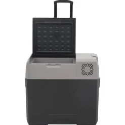vidaXL Nevera con ruedas y adaptador polipropileno negro y gris 40 L
