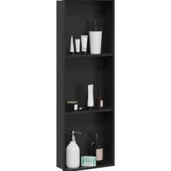 vidaXL Fontanería-Nichos de Ducha Negro 92 x 32 x 10 cm Acero inoxidable