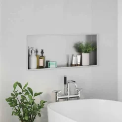 vidaXL Nichos de Ducha Plateado 75 x 30 x 9,5 cm Acero inoxidable Plata cepillada Clearance