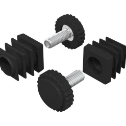 vidaXL Accesorios De Bricolaje-Niveladores para Muebles Ajustable 2 pcs Negro M6 PP