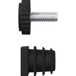 vidaXL Accesorios De Bricolaje-Niveladores para Muebles Ajustable 2 pcs Negro M6 PP