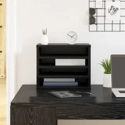 vidaXL Organizador de Escritorio 36 x 26 x 29,5 cm Roble negro Discount