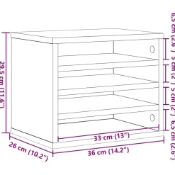 vidaXL Organizador de Escritorio 36 x 26 x 29,5 cm Roble negro Discount
