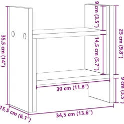 vidaXL Organizador de Escritorio Roble artesanal 34,5 x 15,5 x 35,5 cm Roble artisan Best