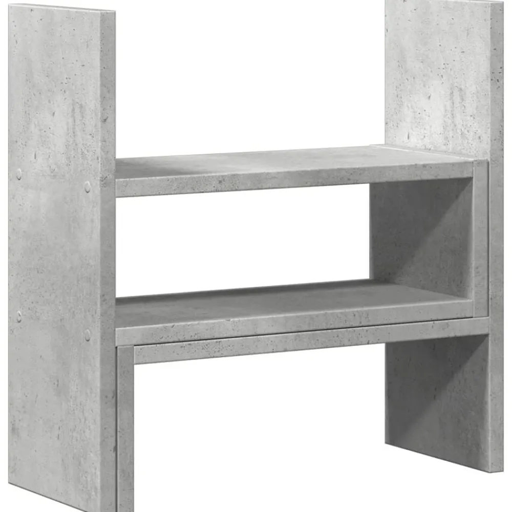 vidaXL Electrónica-Organizador de escritorio ajustable gris hormigón 40x17x41 cm