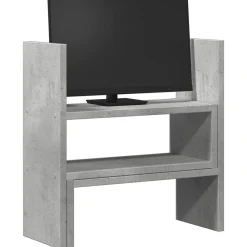 vidaXL Electrónica-Organizador de escritorio ajustable gris hormigón 40x17x41 cm