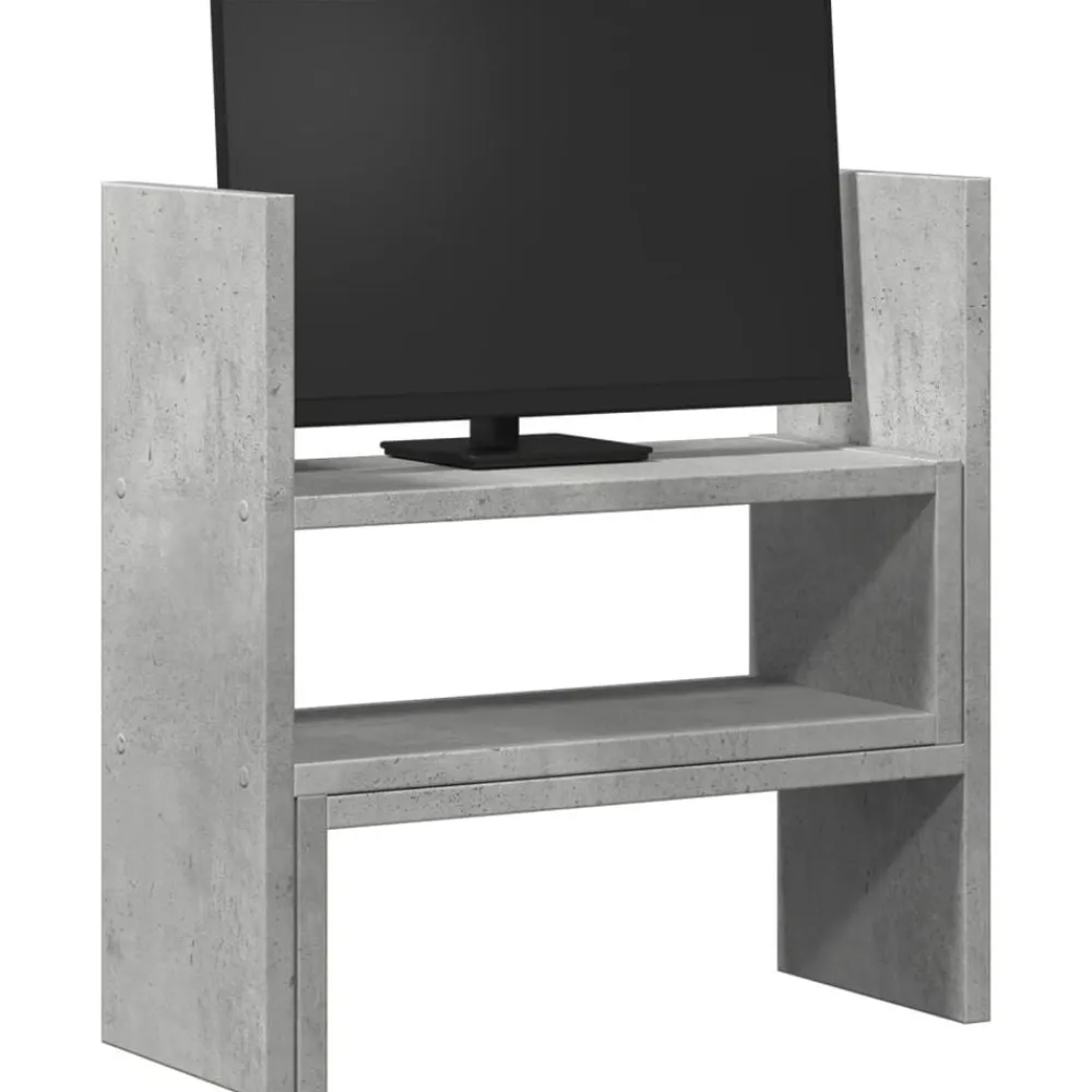 vidaXL Electrónica-Organizador de escritorio ajustable gris hormigón 40x17x41 cm