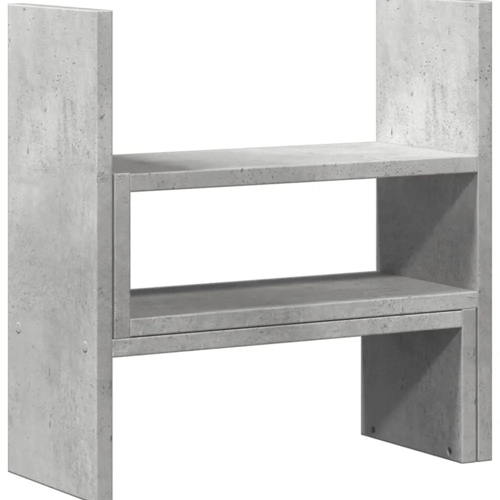 vidaXL Electrónica-Organizador de escritorio ajustable gris hormigón 40x17x41 cm