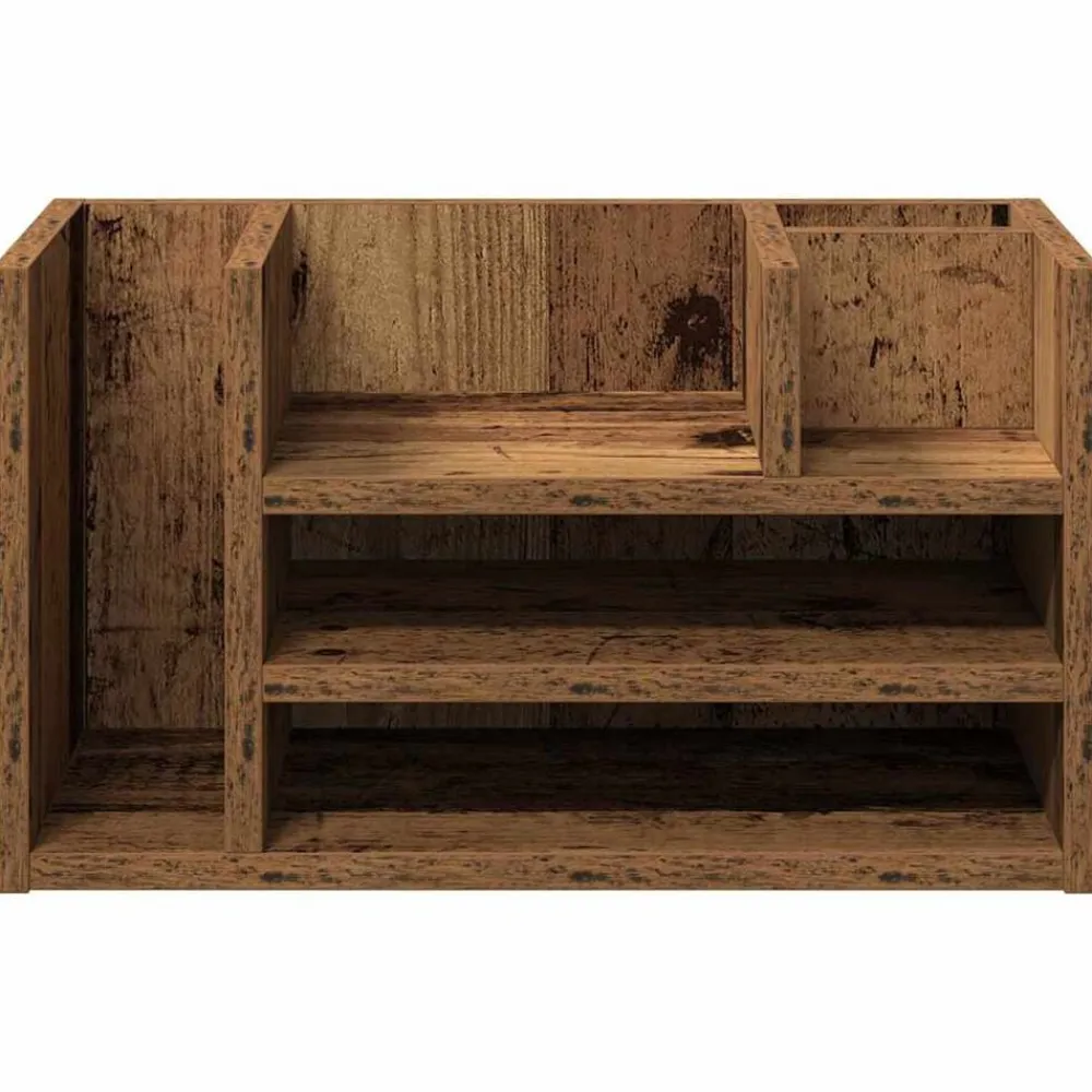 vidaXL Material De Oficina-Organizador de Escritorio Madera vieja 44,5 x 24 x 25 cm