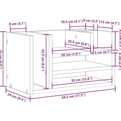 vidaXL Material De Oficina-Organizador de Escritorio Madera vieja 44,5 x 24 x 25 cm