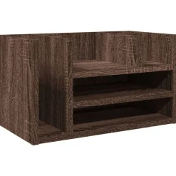 vidaXL Material De Oficina-Organizador escritorio madera ingeniería marrón 44,5x24x25 cm