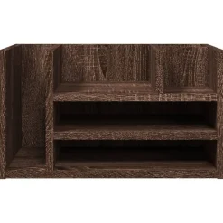 vidaXL Material De Oficina-Organizador escritorio madera ingeniería marrón 44,5x24x25 cm