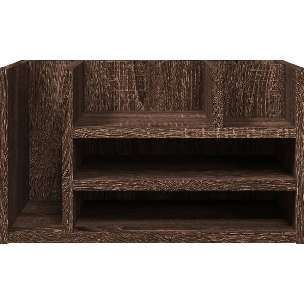 vidaXL Material De Oficina-Organizador escritorio madera ingeniería marrón 44,5x24x25 cm