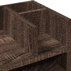 vidaXL Material De Oficina-Organizador escritorio madera ingeniería marrón 44,5x24x25 cm