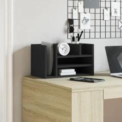 vidaXL Material De Oficina-Organizador escritorio madera ingeniería 44,5x24x25 cm