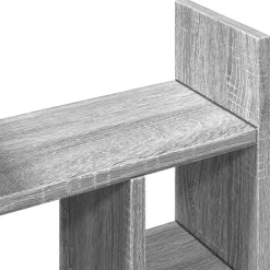 vidaXL Material De Oficina-Organizador escritorio madera ingeniería gris 34,5x15,5x35,5 cm