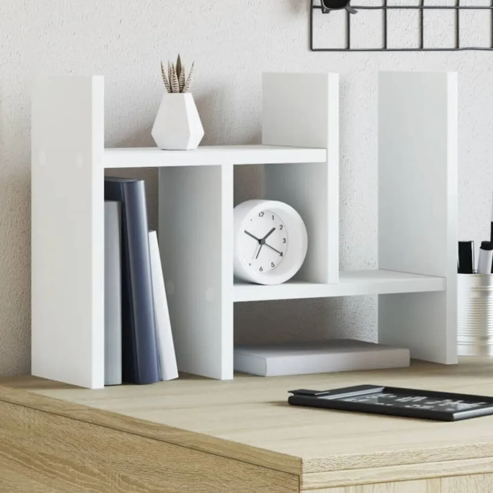 vidaXL Organizador escritorio madera 34,5x15,5x35,5 cm Blanco Outlet