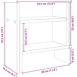 vidaXL Organizador escritorio madera 34,5x15,5x35,5 cm Blanco Outlet