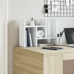 vidaXL Organizador escritorio madera 34,5x15,5x35,5 cm Blanco Outlet