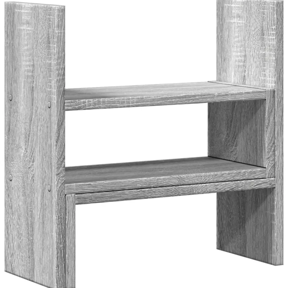 vidaXL Organizador escritorio ajustable madera 40x17x41 cm Gris sonoma Online