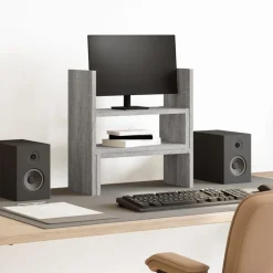 vidaXL Organizador escritorio ajustable madera 40x17x41 cm Gris sonoma Online