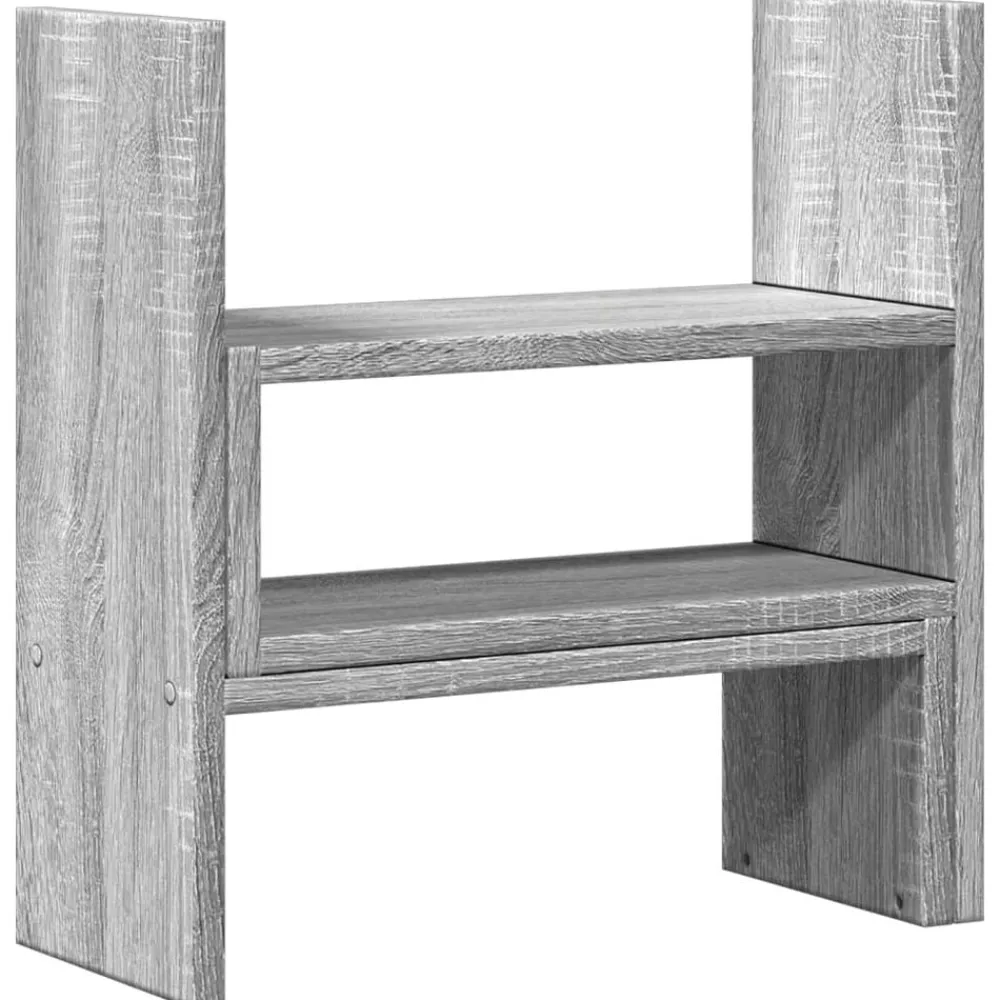 vidaXL Organizador escritorio ajustable madera 40x17x41 cm Gris sonoma Online