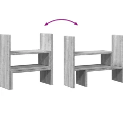 vidaXL Organizador escritorio ajustable madera 40x17x41 cm Gris sonoma Online