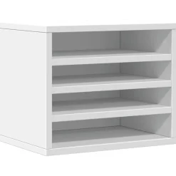vidaXL Organizador escritorio madera ingeniería 36x26x29,5 cm Blanco Online