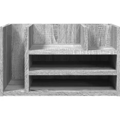 vidaXL Material De Oficina-Organizador escritorio madera ingeniería gris 44,5x24x25 cm