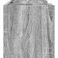 vidaXL Material De Oficina-Organizador escritorio madera ingeniería gris 44,5x24x25 cm