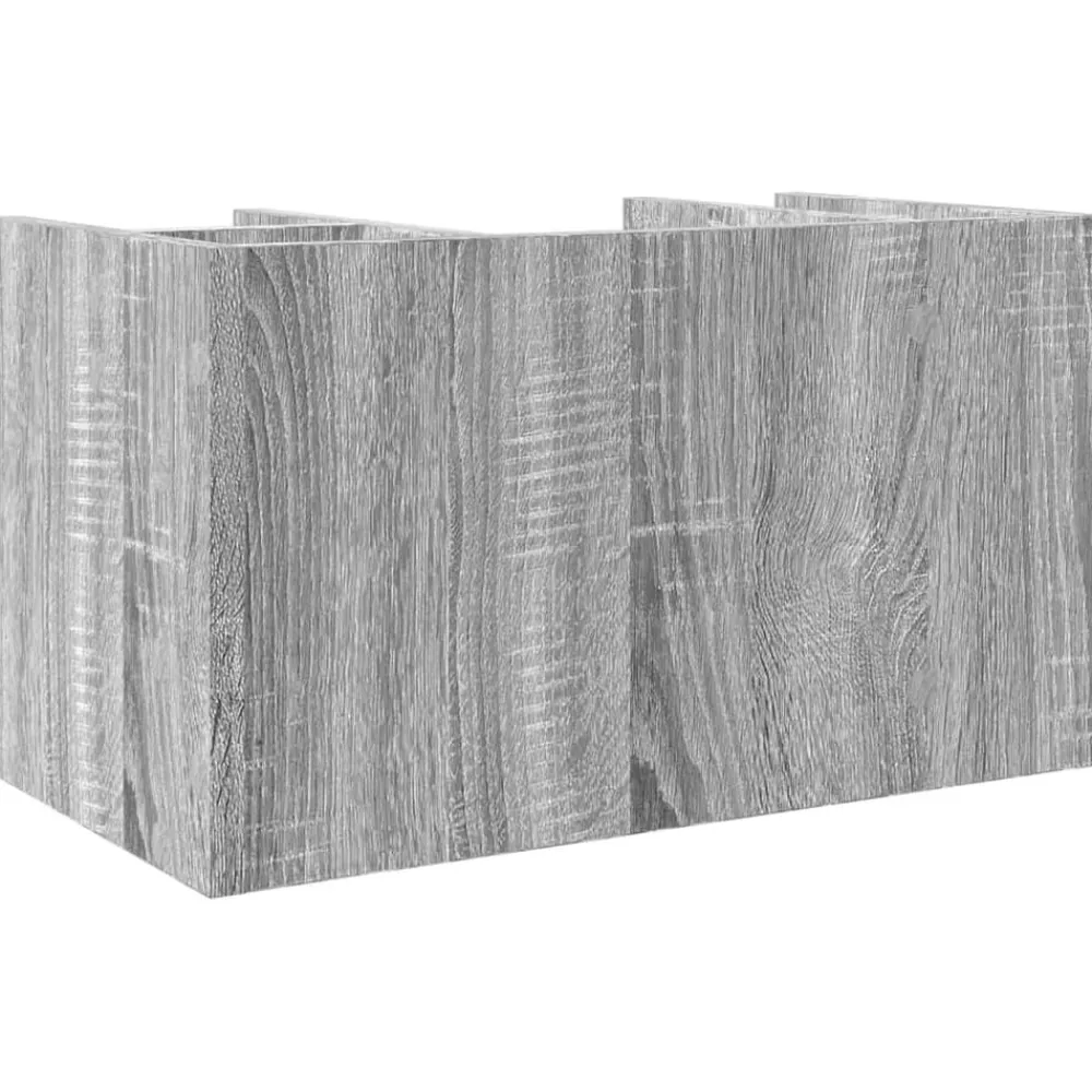 vidaXL Material De Oficina-Organizador escritorio madera ingeniería gris 44,5x24x25 cm