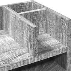 vidaXL Material De Oficina-Organizador escritorio madera ingeniería gris 44,5x24x25 cm