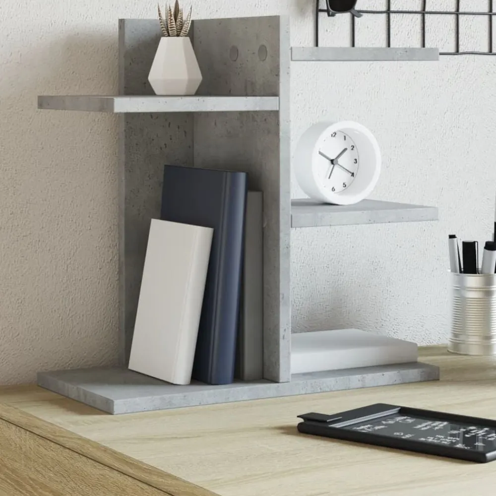 vidaXL Material De Oficina-Organizador escritorio madera ingeniería hormigón 42x21,5x42 cm