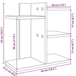 vidaXL Material De Oficina-Organizador escritorio madera ingeniería hormigón 42x21,5x42 cm