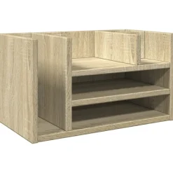 vidaXL Organizador escritorio madera color 44,5x24x25 cm Roble Sonoma Discount